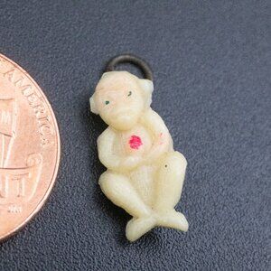 Vintage Celluloid Plastic Monkey Animal Cracker Jack Prize Charm for Bracelet